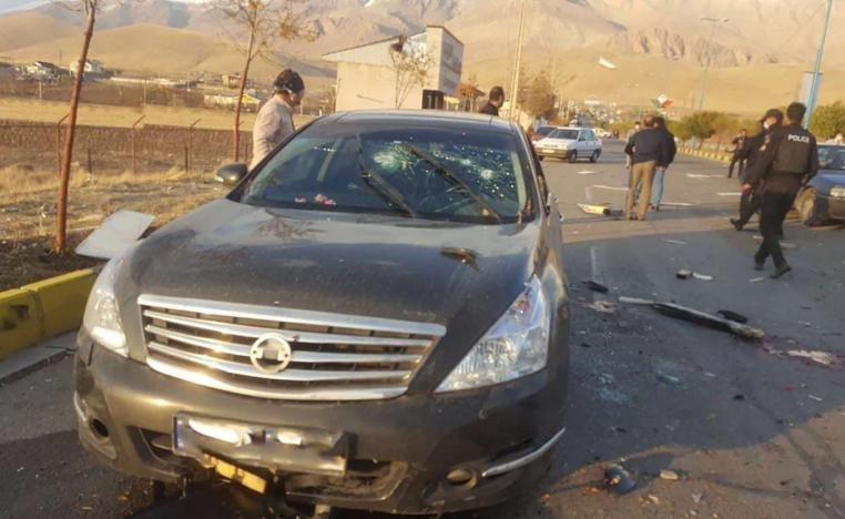 مسلحون مجهولون أطلقوا النار على سيارة محسن فخري زاده قرب طهران