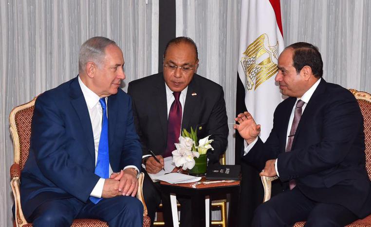 الرئيس المصري عبدالفتاح السيسي ورئيس الوزراء الاسرائيلي بنيامين نتنياهو