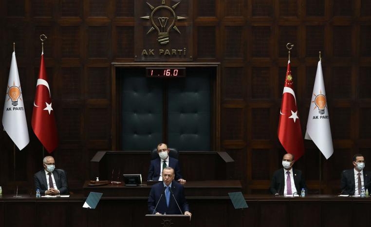 اردوغان يحضر اجتماع حزبه في الجمعية الوطنية التركية الكبرى