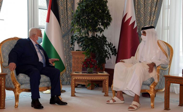 أمير قطر الشيخ تميم بن حمد يستقبل الرئيس الفلسطيني محمود عباس