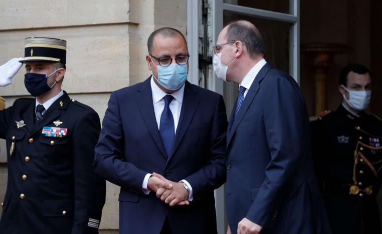 رئيس الحكومة التونسية هشام المشيشي ونظيره الفرنسي جان كاستكس 