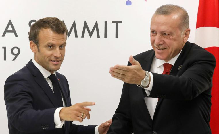 الرئيسان التركي رجب طيب اردوغان والفرنسي امانويل ماكرون
