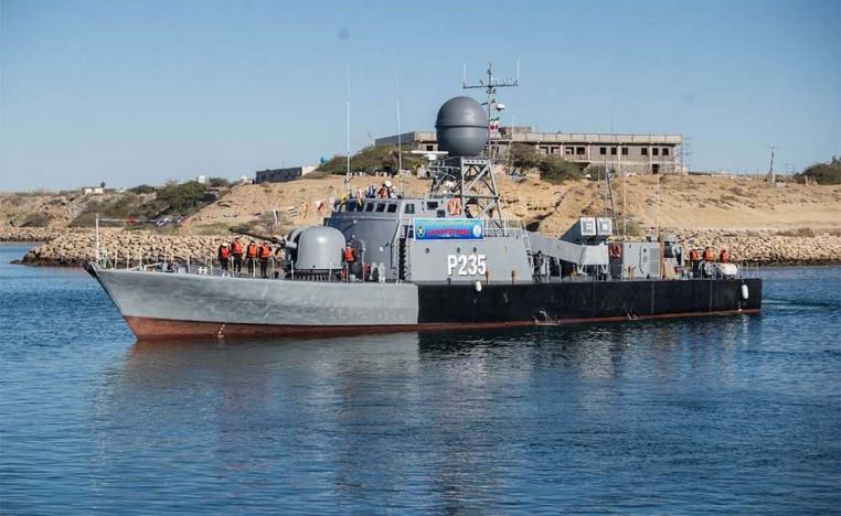Iranian warship during a drill in the Gulf of Oman