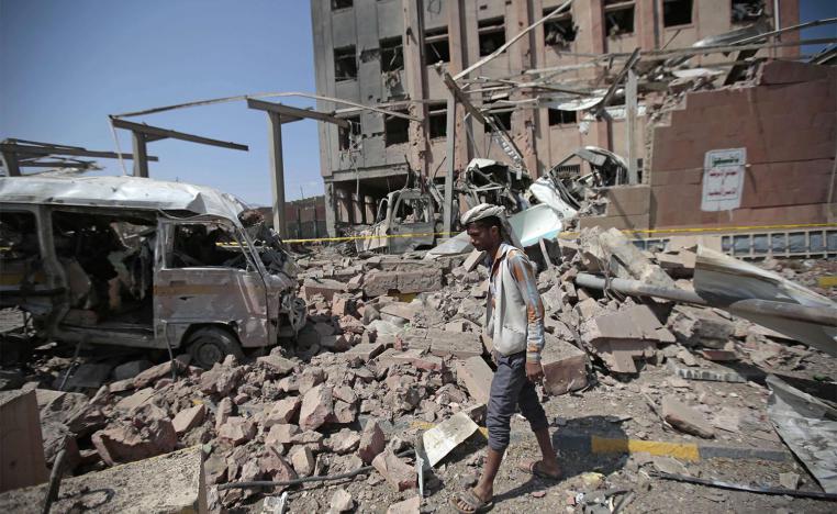The coalition struck 15 locations in Sanaa