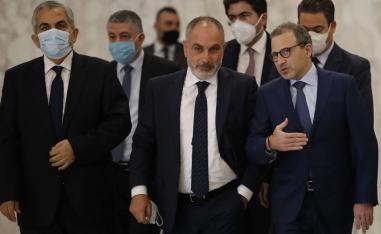 جبران باسيل برفقة سياسيين لبنانيين
