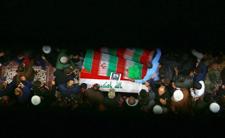 تشييع لجنازات قاسم سليماني وأبومهدي المهندس ومرافقيهما في النجف