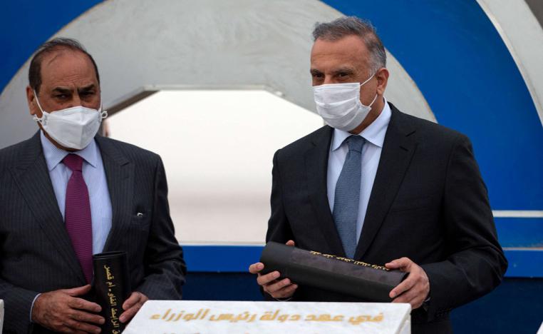 رئيس الوزراء العراقي مصطفى الكاظمي يضع حجر اساس مشروع ميناء الفاو الكبير