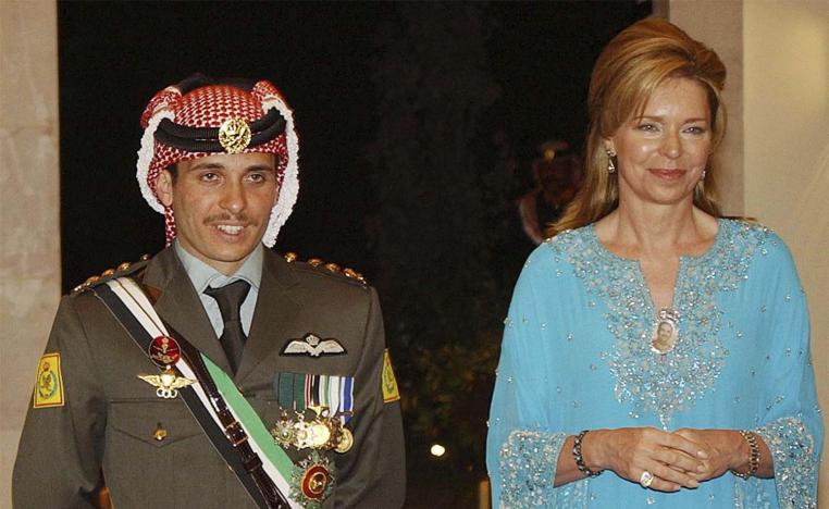 Queen Noor and her son Prince Hamza