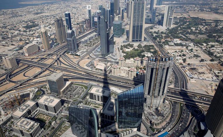 منظر جوي لدبي من برج خليفة أطول مبنى في العالم