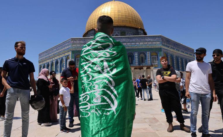 فلسطينيون في حرم المسجد الأقصى