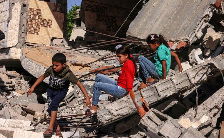 Israel pounded Gaza, destroying many buildings inhabited by civilians