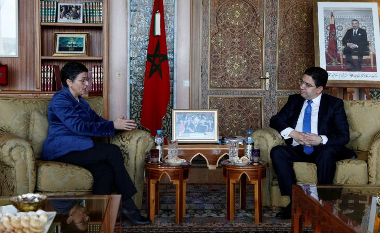 وزير الخارجية المغربي ناصر بوريطة ونظيرته الاسبانية أرانتشا غونزاليس
