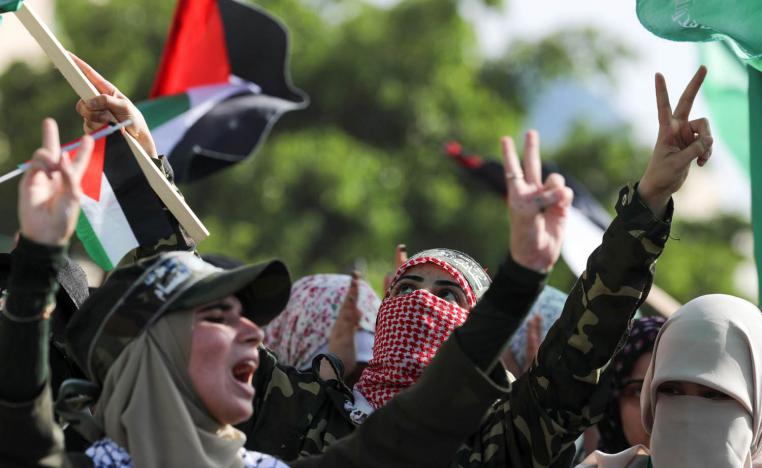 فلسطينيات في غزة يحتفلن بنتائج حرب غزة الأخيرة