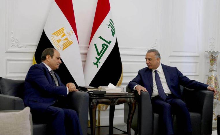 رئيس الوزراء العراقي مصطفى الكاظمي يستقبل الرئيس المصري عبدالفتاح السيسي