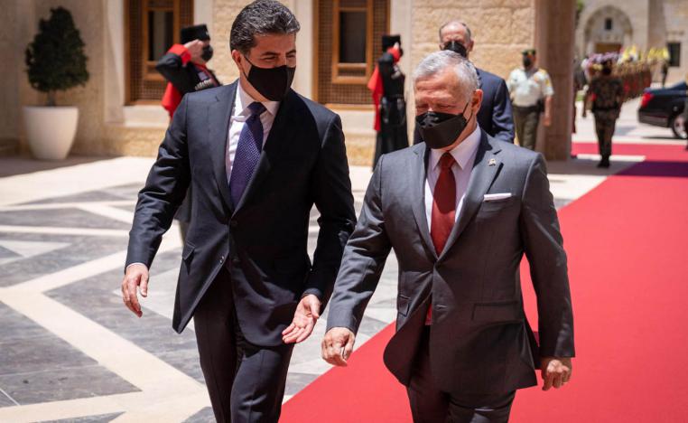 العاهل الأردني الملك عبدالله الثاني يستقبل رئيس اقليم كردستان نيجيرفان بارزاني