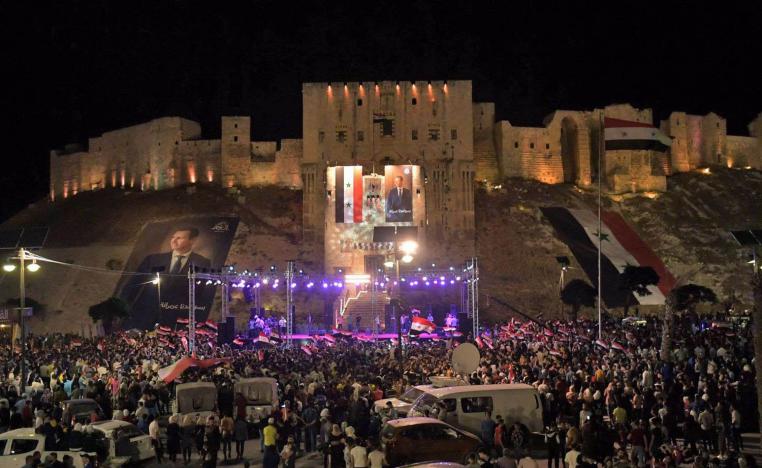 احتفالات في حلب بفوز الأسد في الانتخابات الرئاسية