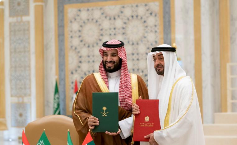 ولي عهد أبوظبي الشيخ محمد بن زايد آل نهيان وولي العهد السعودي الأمير محمد بن سلمان