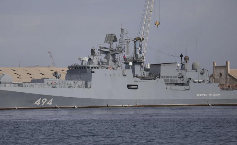 سفينة حربية روسية راسية في بورتسودان