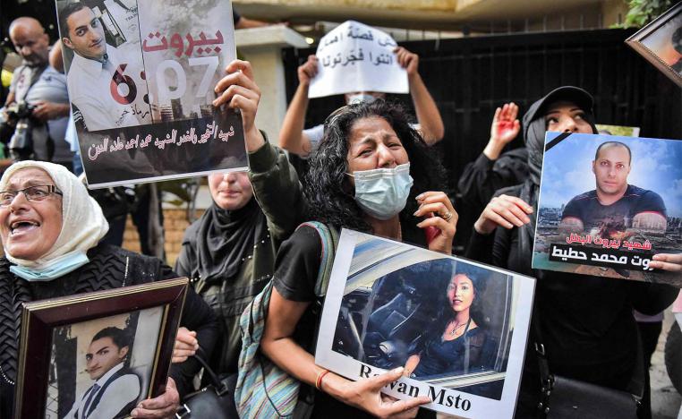 Demonstrators and families of the Beirut blast victims demand justice