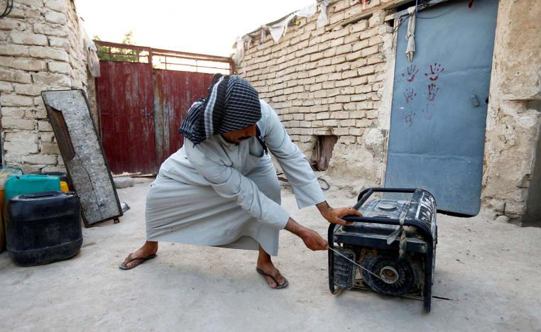 Electrical generator to cope with the scorching heatwave in Iraq