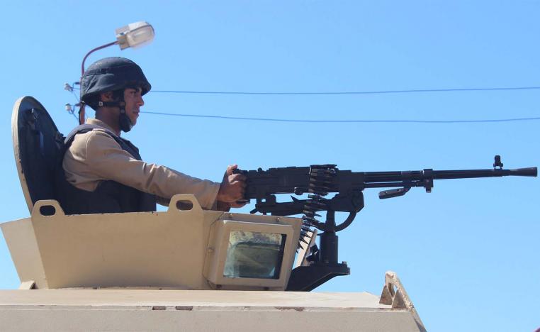 Egyptian troops were riding an armoured vehicle when the bomb went off in New Rafah