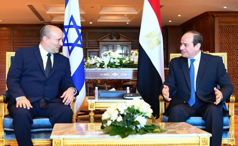 الرئيس المصري عبدالفتاح السيسي ورئيس الوزراء الإسرائيلي نفتالى بينيت