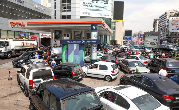 Meanwhile thousands of cars queue for hours to get fuel at Lebanon's gas stations