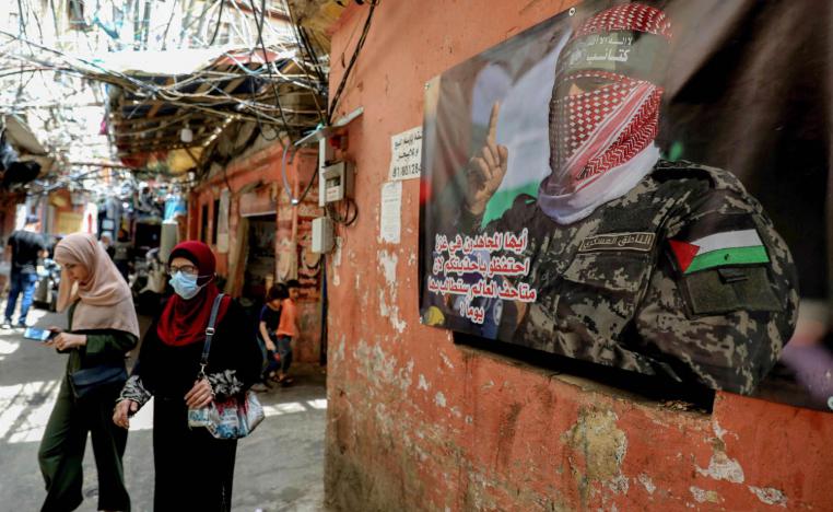 لاجئون فلسطينيون في مخيم شاتيلا في بيروت