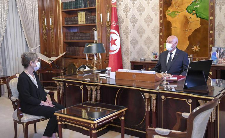 الرئيس التونسي قيس سعيد ورئيسة الحكومة المكلفة نجلاء بودن