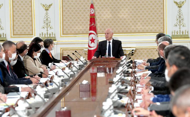 الرئيس التونسي قيس سعيد في اجتماع مجلس الوزراء