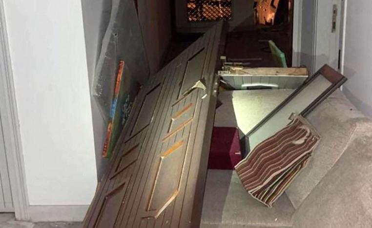 من اثار الهجوم على مقر اقامة الكاظمي بطائرة مسيرة مفخخة