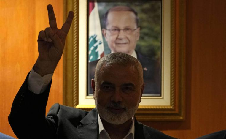 زعيم حماس إسماعيل هنية في بيروت