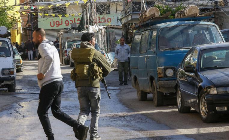 توتر في مخيم البرج الشمالي الفلسطيني 