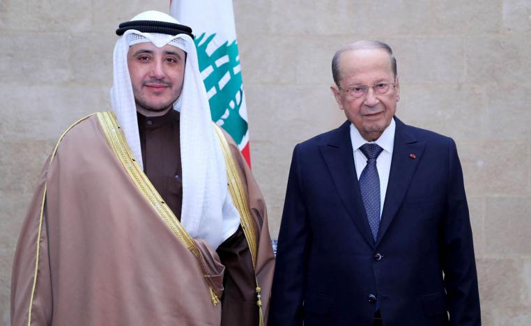 الرئيس اللبناني ميشال عون يستقبل وزير الخارجية الكويتي أحمد ناصر المحمد الصباح