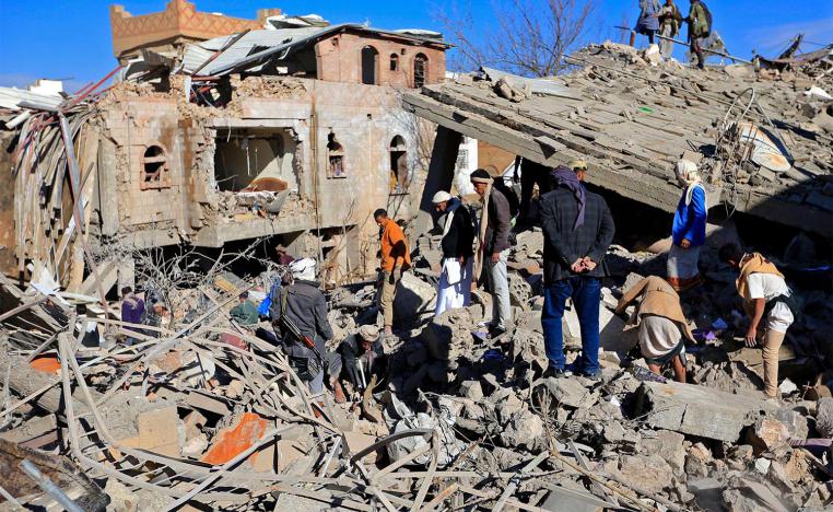 An air strike killed about 14 people in Sanaa