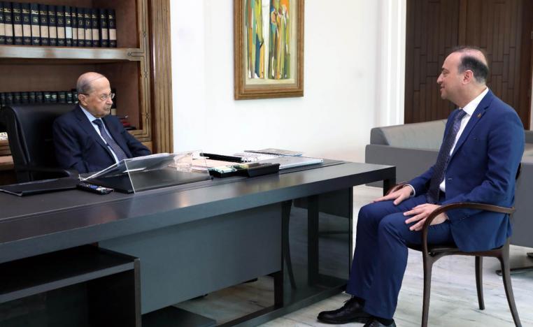 Aoun (L) in talks with Kabbara