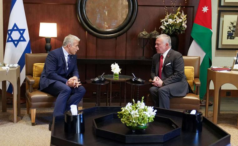 ثاني زيارة يجريها لابيد بناء على دعوة من الملك