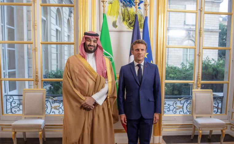 Macron welcoming Saudi Crown Prince Mohammed bin Salman in Paris