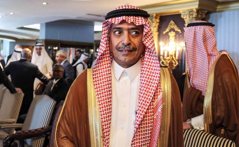 ممثل السعودية الدائم في الجامعة العربية عبدالرحمن بن سعيد الجمعة اثناء حضوره اللقاء التشاوري للجامعة في بيروت