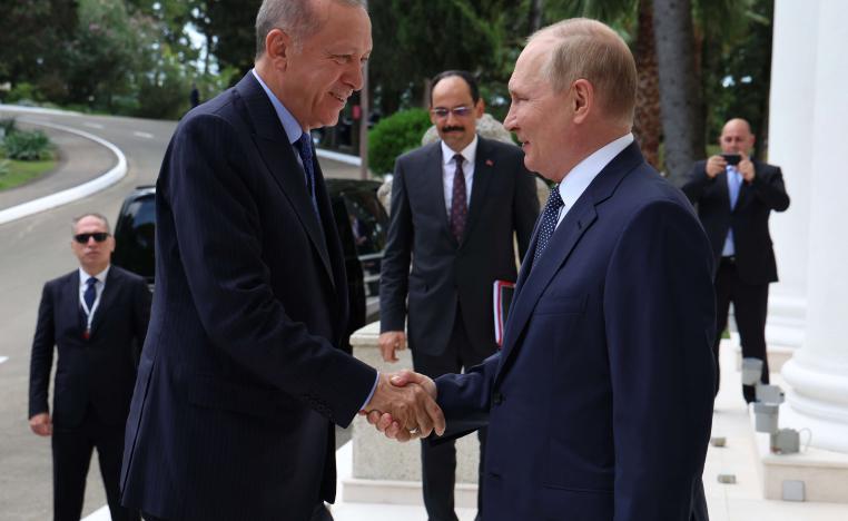 الرئيسان الروسي فلاديمير بوتين والتركي رجب طيب أردوغان