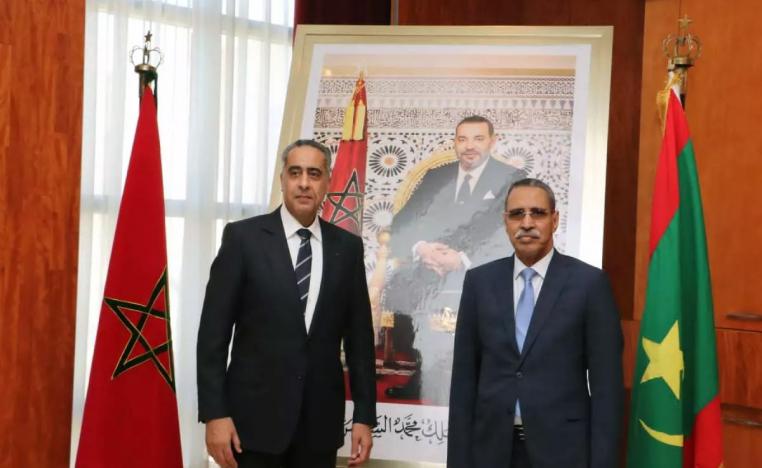 Abdellatif Hammouchi receiving Mesgharou Ould Sidi Leghweizi in Rabat