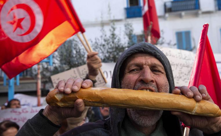 احتجاجات في تونس على نقص المواد الغذائية (يناير 2020)