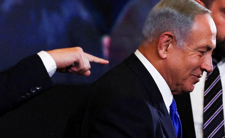 رئيس الوزراء الإسرائيلي السابق بنيامين نتانياهو بعد فوزه في الانتخابات