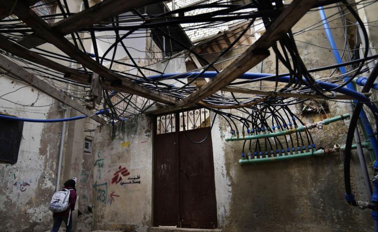 شبكة الماء والكهرباء في مخيم برج البراجنة في بيروت
