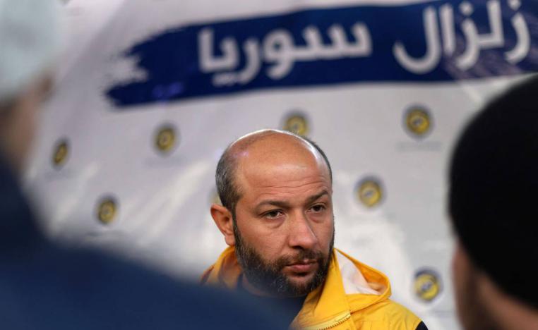 رئيس الخوذ البيضاء رائد الصالح في مؤتمر صحفي شمال سوريا
