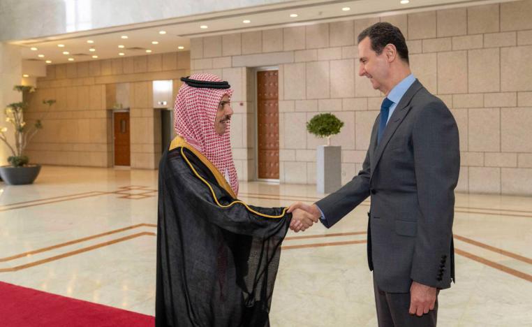 الرئيس السوري بشار الأسد يستقبل وزير الخارجية السعودي الأمير فيصل بن فرحان