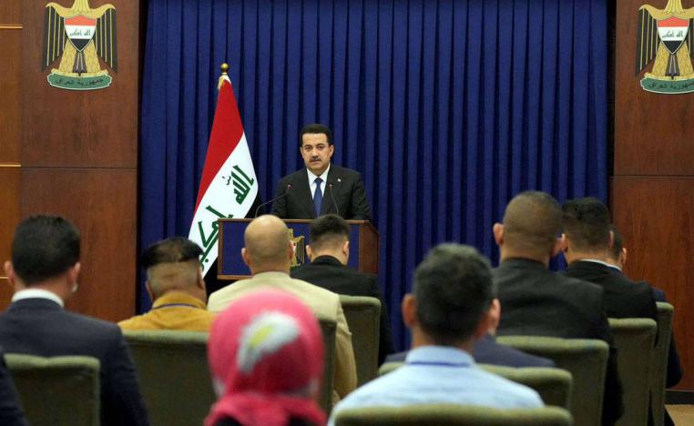 رئيس الحكومة العراقية محمد شياع السوداني في مؤتمر صحفي عن الميزانية