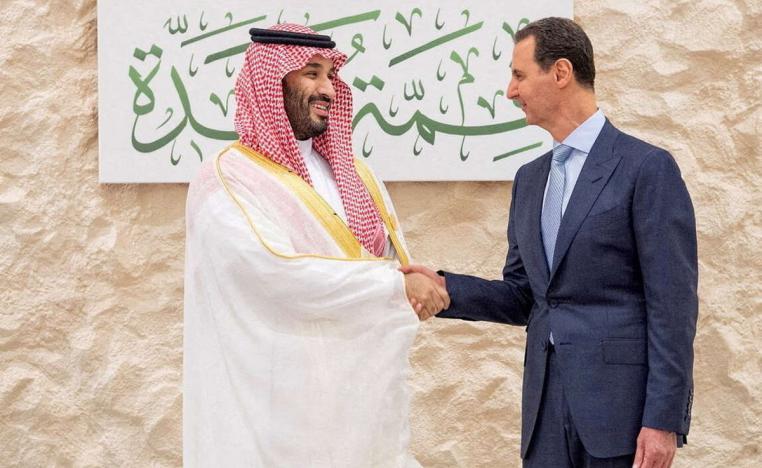  الرئيس السوري بشار الاسد وولي العهد السعودي محمد بن سلمان في قمة جدة