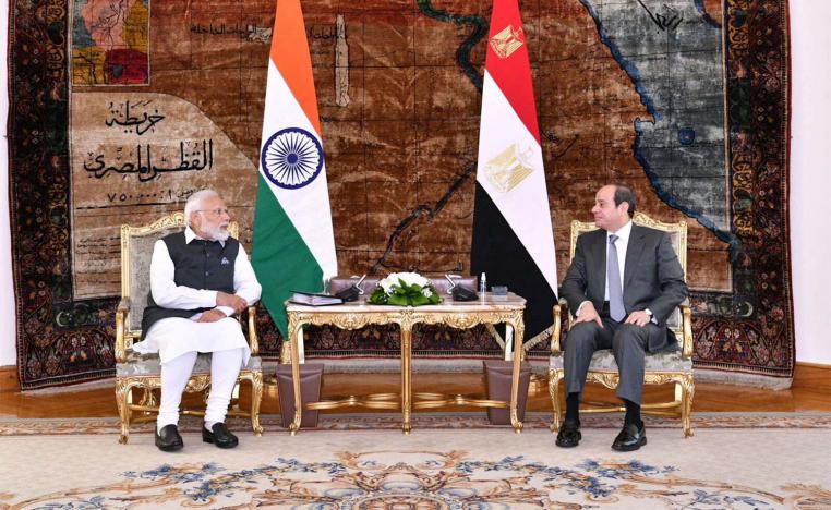 India is seen as keen to boost ties with Egypt partly to secure trade through the Suez Canal
