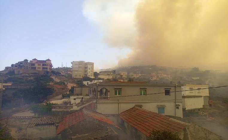 النيران تطوّق المنازل في طبرقة بالشمال الغربي التونسي 